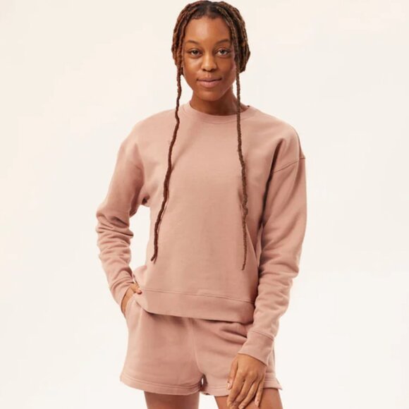 Girlfriend Collective 50/50 Birch Sweatshirt Crewneck Pullover Lounge sporty - Picture 5 of 14